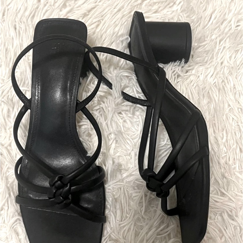 Black block heeled sandals